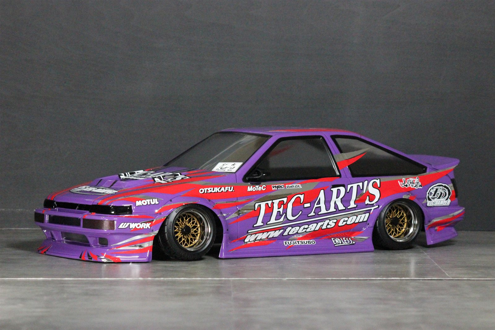 Toyota AE86 トレノ3DR TEC ART'S仕様のラジコンボディ（フロント）