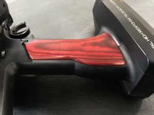 Wood grip for propo SANWA M12/M12S [Smooth / Red]